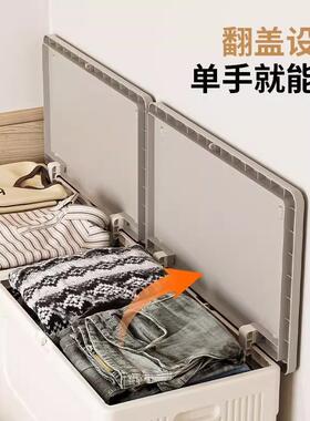 衣服收箱大容盖量家用翻带滑纳轮可折叠筐衣物储ZRW-12-2整理被子
