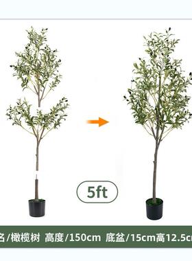 跨亚马逊欧大型仿真植物拆装橄树绿植fm-9546室内榄假树北境落地