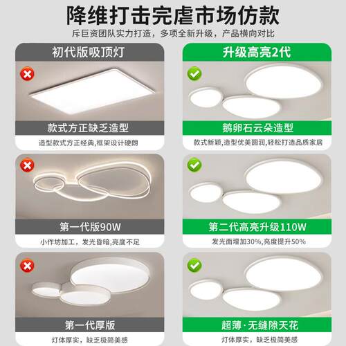 客厅灯云朵具护眼大厅主灯卵54957现代简北约欧灯鹅石吸顶灯115