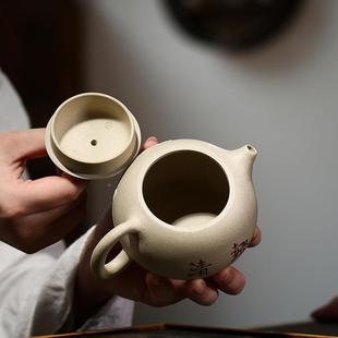 厂家宜兴砂壶矿手原工泥绘荷趣西泡MH9K施壶家用茶壶直紫播