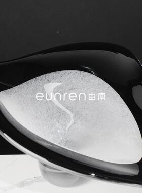 代简约现玻璃水品果盘收纳托盘装PCB样板房间客厅茶几售楼处软饰