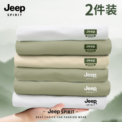 JEEPSPIRIT纯棉短袖T恤男休闲