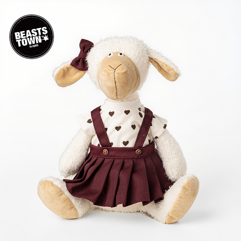 Beaststown 粘人小羊玩偶背带裤印花连体裙粉色蓬蓬裙装扮服饰