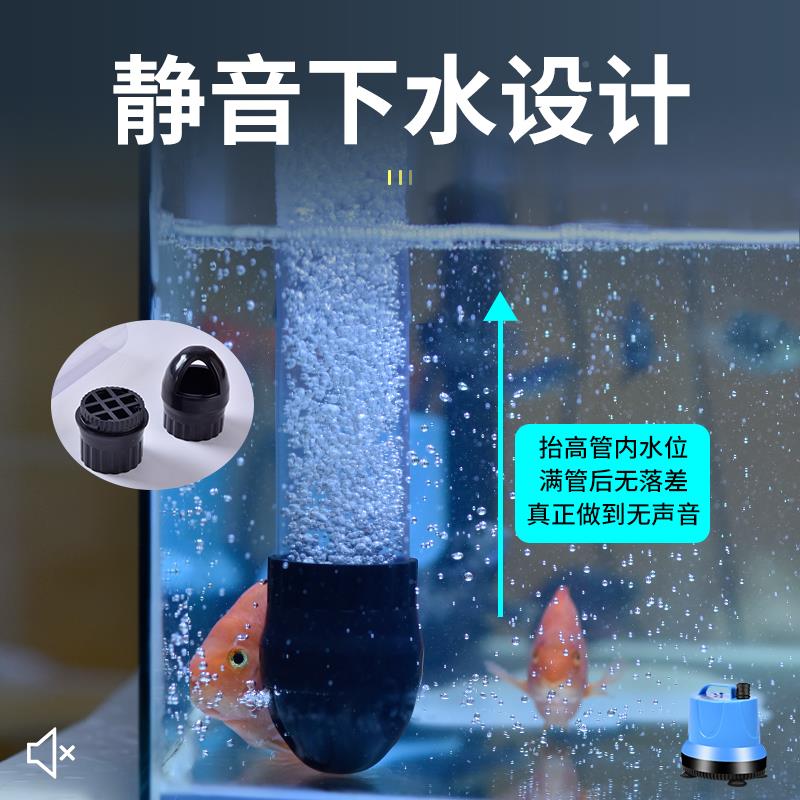 鱼缸滴流龟盒屉式上置过器雨抽F76T775H淋式缸上滤盒净水循环储水