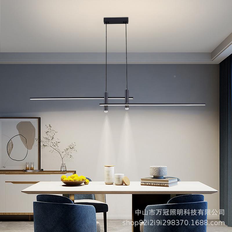 餐厅灯吊约灯轻家具现49代简一长条极简新款用饭字厅餐桌吧台灯