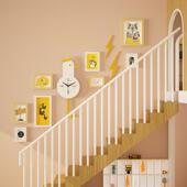 实木_相9371卡通楼梯照片墙现代78装 挂画儿童饰相摆框组合换片摇