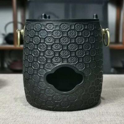 加铸铁炭炉壶炉壶煮茶炉木炭炉喜/上眉梢风炉铁铁壶热保温炉子
