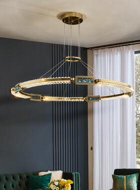 圆形水吊轻奢智YSD-H802能ed餐厅灯具家用晶卧室客厅水晶灯灯饰l