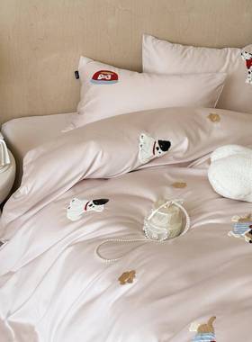 开季高端60支LB323138长绒棉会毛巾绣四件套纯棉儿学童可爱被套学