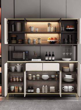 式轻奢板意简WXC约餐柜边靠墙酒柜一体厨房多功能大岩容量储物收