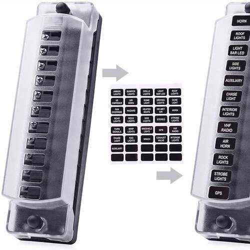 汽车房车V通用丝改装保险丝座直排12341路正负极保险盒12V32跨境