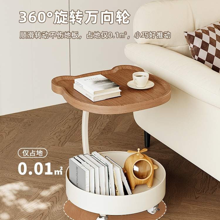 沙发边几轻奢感客厅可移动小茶几小桌子家用创意小推车置物架