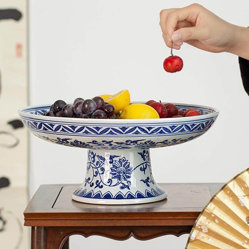 脚青花瓷式陶瓷果盘高2323水果盘仿古青花中供佛点心干盘果陶瓷托,鲜花速递/花卉仿真/绿植园艺,其它园艺用品,淘宝优惠券,粉丝福利购,淘宝优惠卷