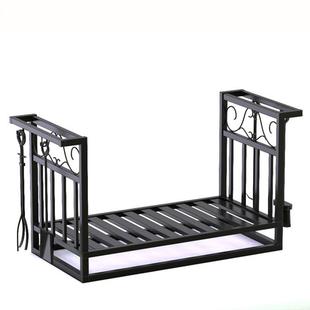 欧RA30031式 铁艺炉家用柴火架架木柴木材架壁炉工火烤炉具工具四