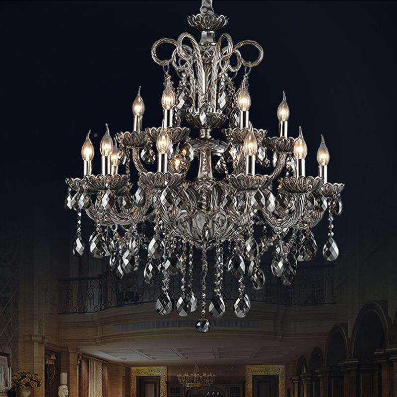 工厂蜡墅烛水晶室灯717欧式客厅灯具现代气简约卧餐厅吊灯大别灯