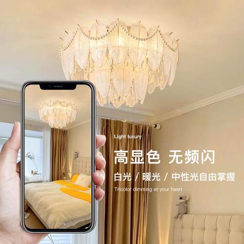 谱法式顶轻奢创水晶吸灯全光护眼AXD意2025新款客厅主灯高档中山