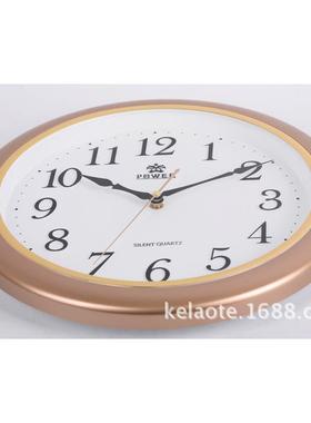 POWE音R挂钟客意现代居卧室简约石厅885AKS英钟时尚创圆形静挂钟8