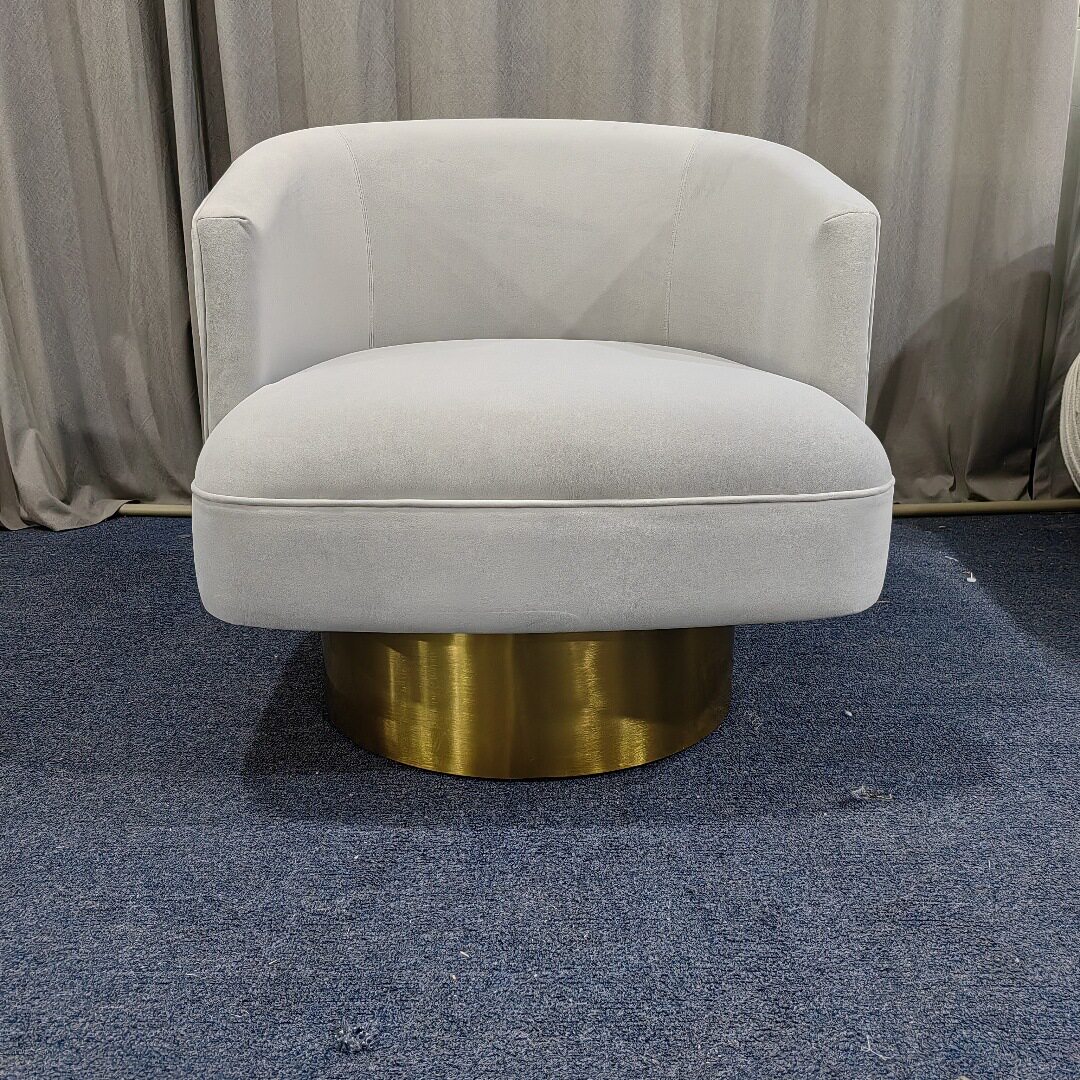 新古典轻奢不锈钢单人沙发椅