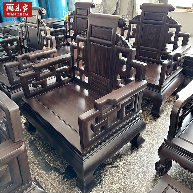 印尼黑酸枝中式深雕大款沙发