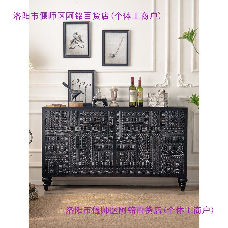 法式复古餐边柜斗柜客厅储物柜玄关柜立柜实木展示柜鞋柜斗柜柜子