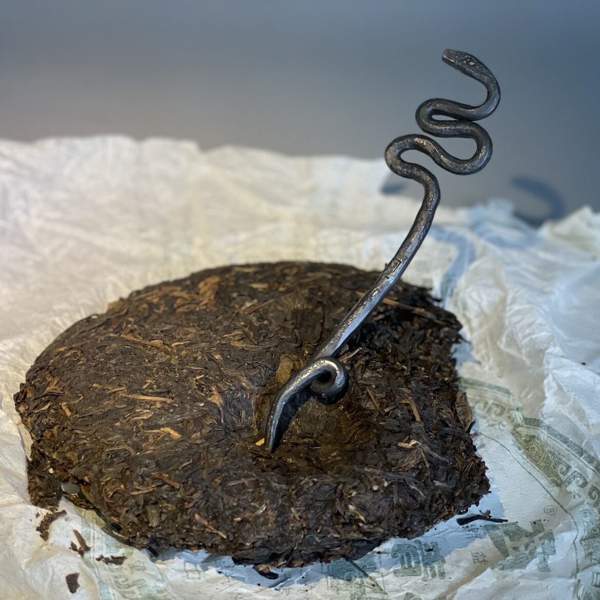 东际器物 蛇形茶针铁壶插叉纯手工锻打茶刀六君子铁蛇郎君支茶锥