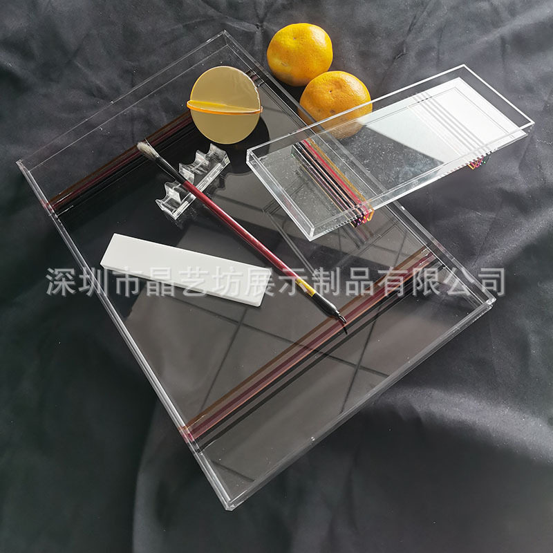 酒吧长方形透明碟ktv中式透明小吃碟KTV亚克力水果盘方形果盘