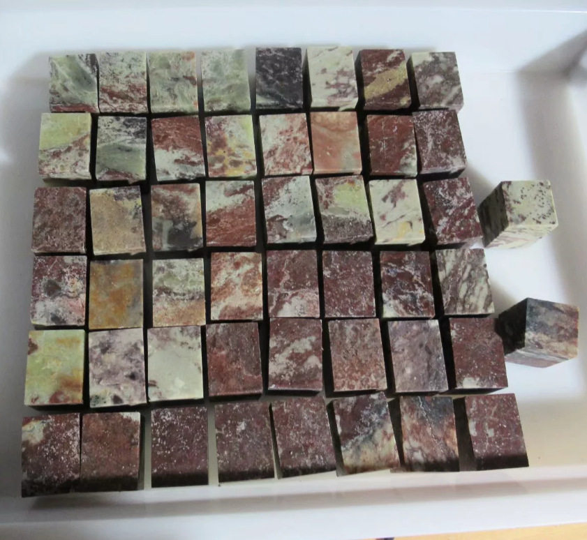 50方一组青田石老料紫檀冻方章3*3*4CM印章石料金石篆刻练习章