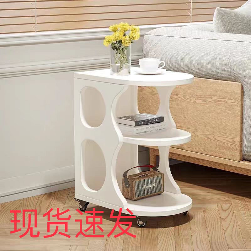 小推车边角几北欧可移动小茶几奶油风小户型沙发边柜家用角几客厅