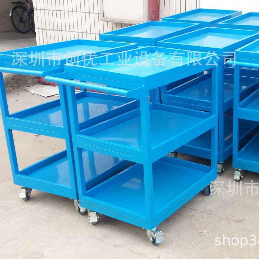 重型手推车工业钢制平板车双层三层四层零件车铜工周转车搬运车