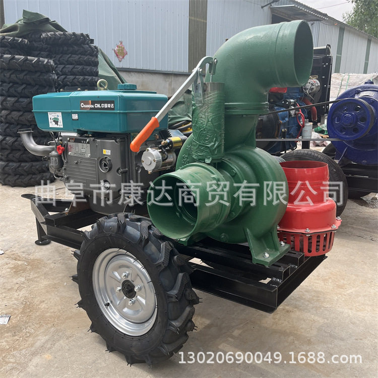 工地排水泵图片 移动式抽水灌溉泵 各种口径抽水泵