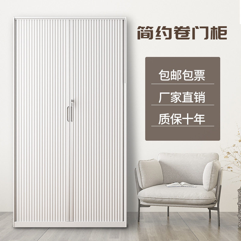 推拉卷门柜办公文件柜铁皮柜档案凭证柜资料柜矮柜挂衣柜储物柜子