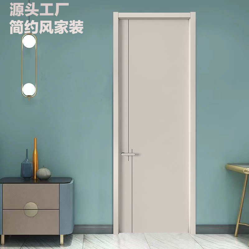 奶油风隔音免漆实木复合室内门