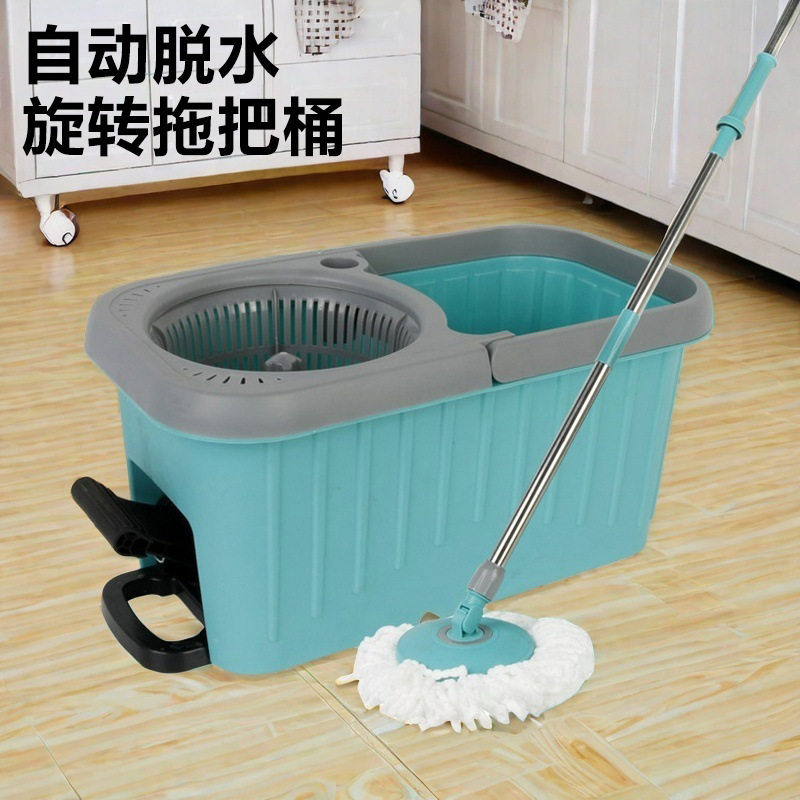 免手洗拖把桶加厚带轮省力省水塑料篮旋转拖把拖布桶