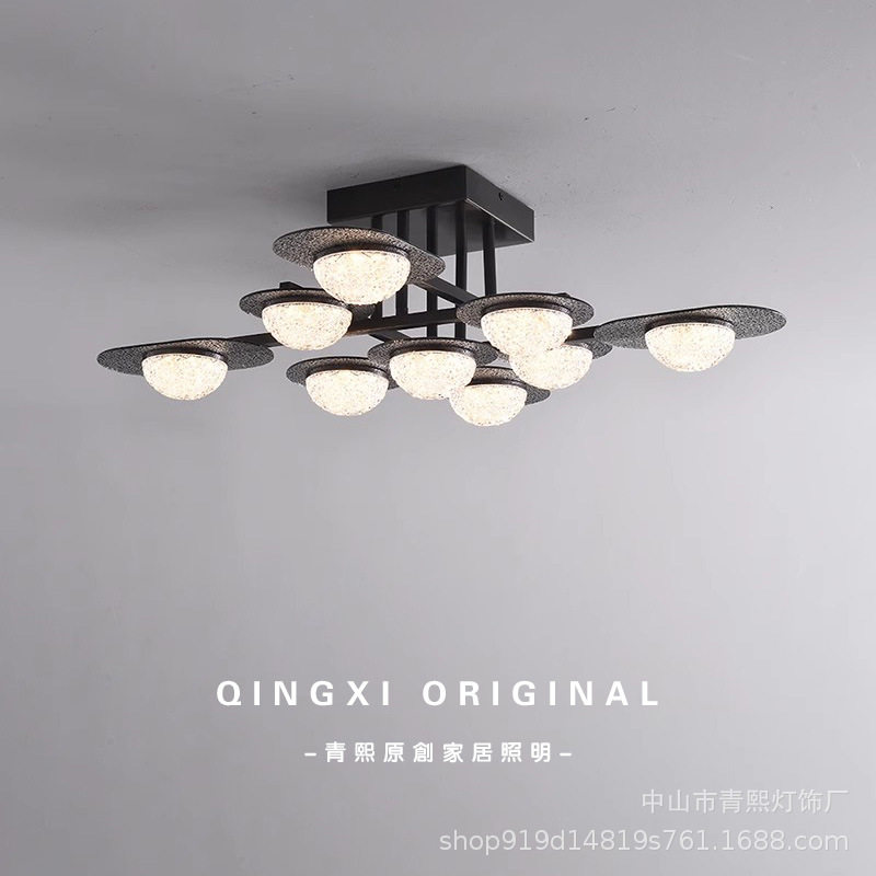 意式极简全铜玻璃吸顶灯