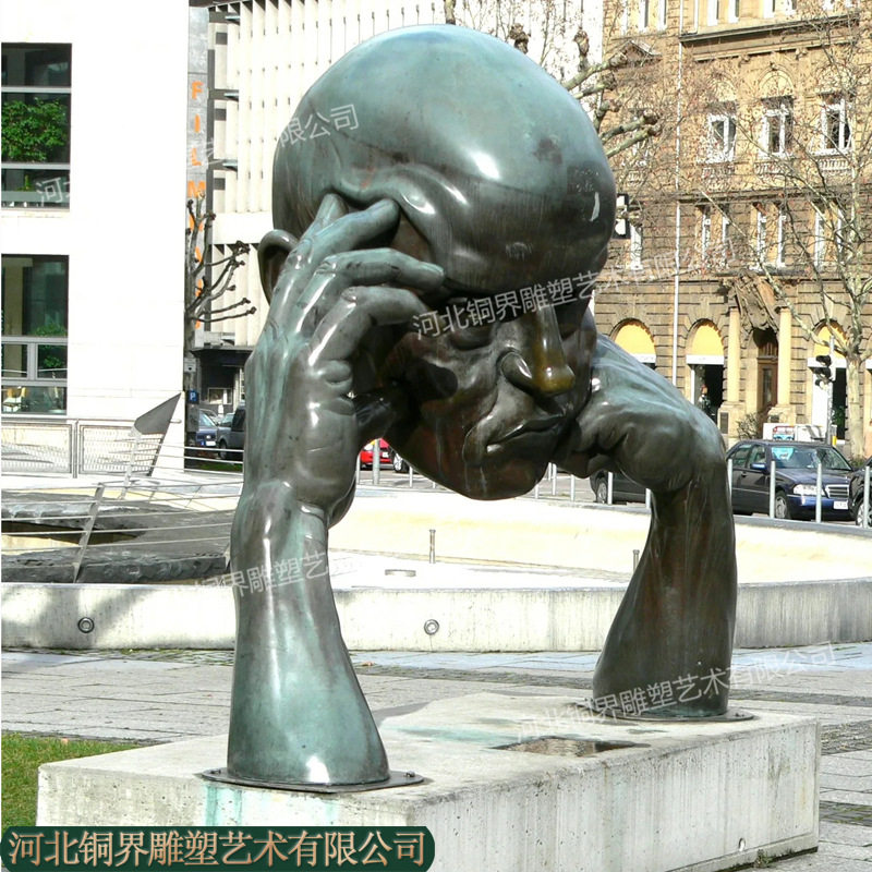 户外铸铜思想人沉思半身雕塑
