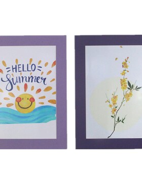 10个简易8开卡纸画框 p彩色厚纸相框裱儿童画8K 4开 A4 A3可挂墙