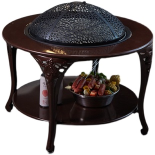 围炉煮茶室内取暖烧烤o炉野外野营烤肉烧烤架子家用户外烧烤桌团