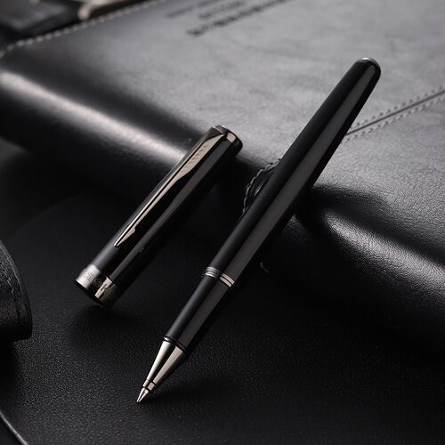 英雄签字笔50e20a全钢不掉漆款商务高档金属宝珠笔重手感男女士中