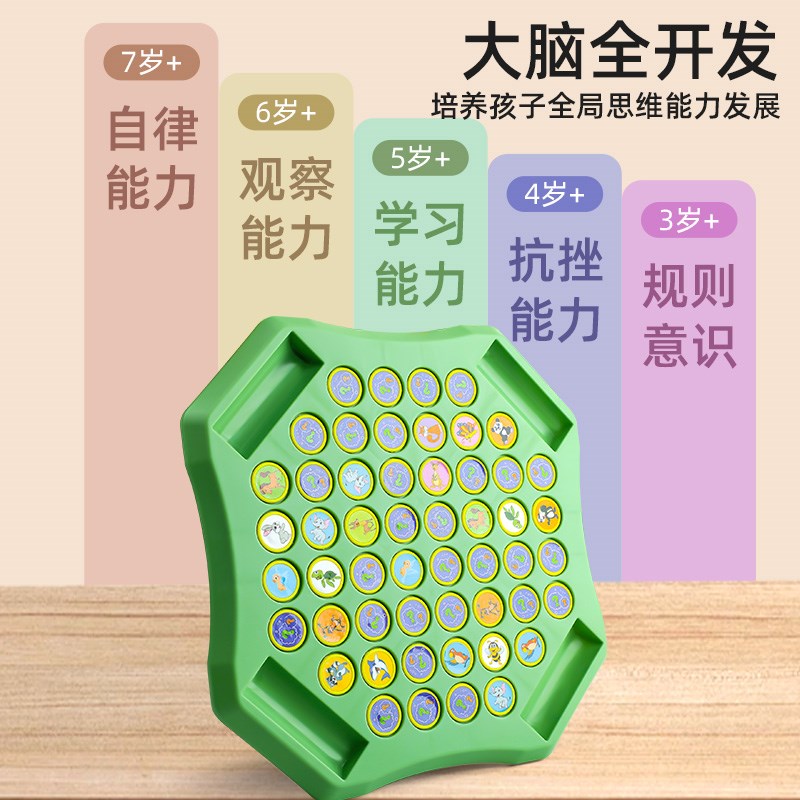 儿童趣味水果翻翻棋对对碰益智A玩具消消乐双人对战记忆力训练游