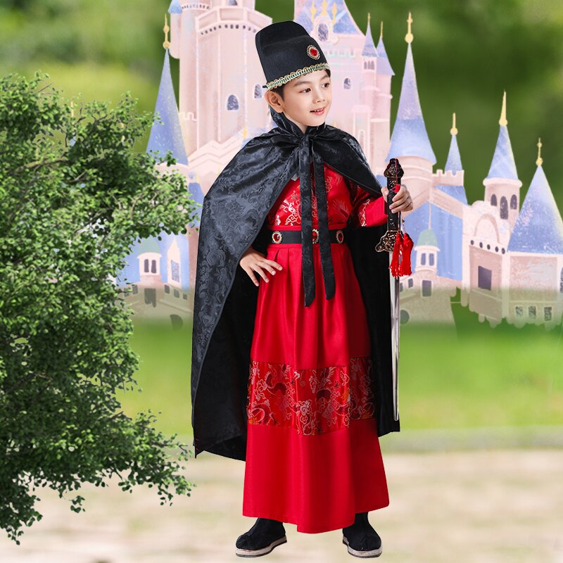 儿童锦衣a卫演出服明唐朝侠客霸气男飞鱼服中国风古装汉服学生表