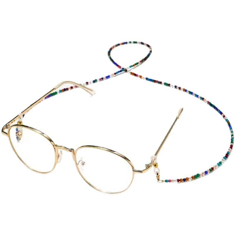 尖晶石眼镜链手工串珠水晶t时尚复古口罩绳优雅清凉墨镜链条不掉