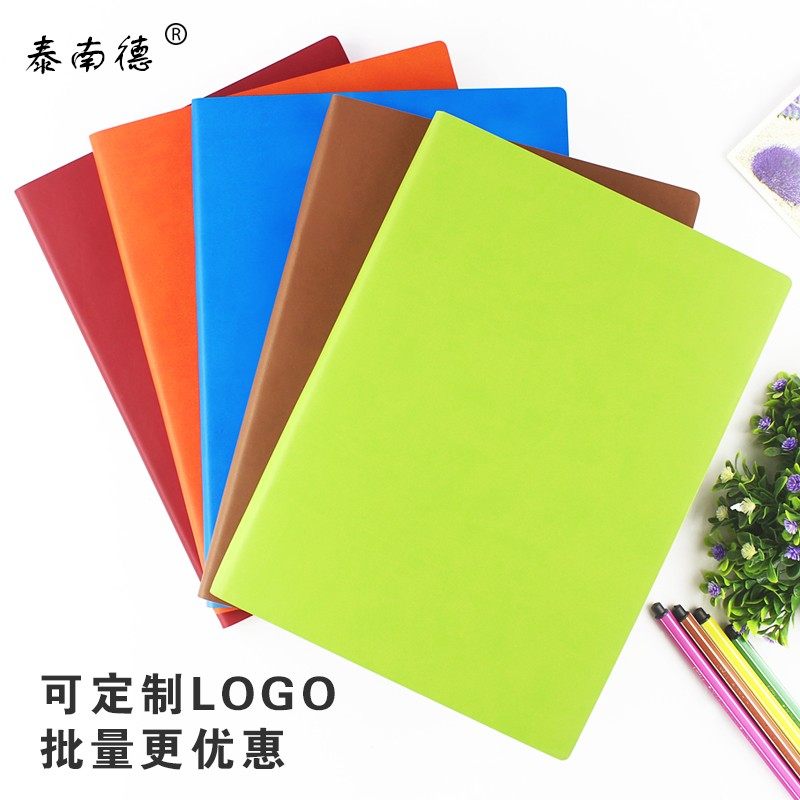 韩版文具笔记本创意软皮面记事本B5商务记K录大本子彩虹日记本定