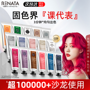 蕾娜塔固色护发素锁色补色染色去黄粉色红色紫色蓝色灰色发膜小样