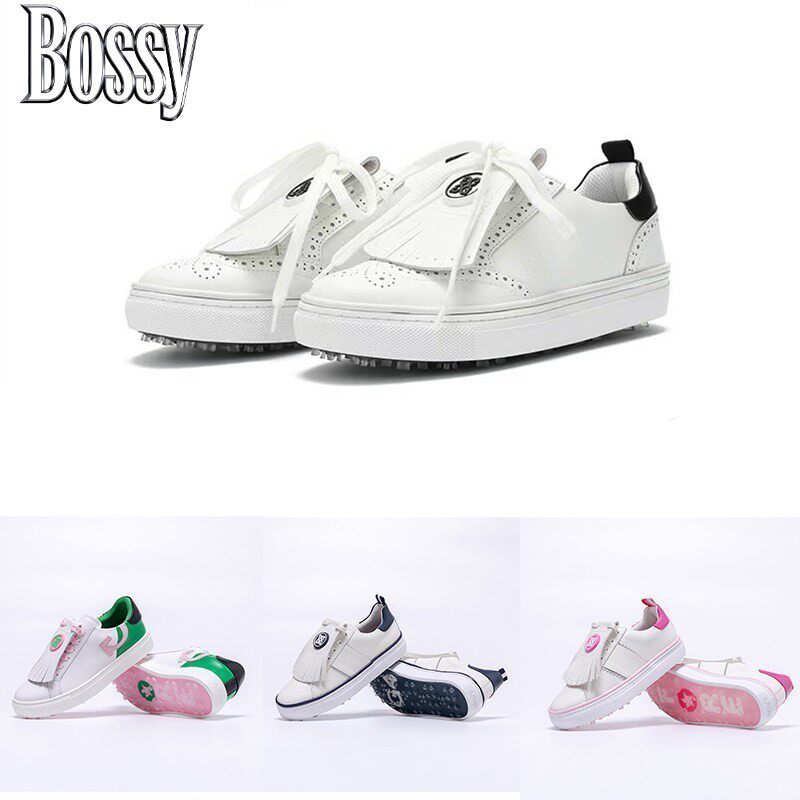 Bossy无钉头层牛皮四季户外防滑高尔夫球鞋耐磨防水运动高尔夫鞋