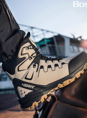 德国时尚男士高帮雪地靴户外登山靴防滑加绒东北棉鞋保暖耐磨男鞋