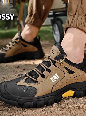 Bossy男款户外头层牛皮登山鞋休闲运动防滑耐磨四季登山徒步鞋男