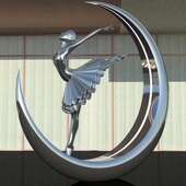 不锈钢芭蕾舞人物雕塑镜面镂空音乐跳舞人玻璃钢几何抽象运动景观