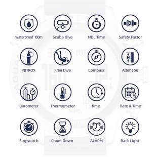 Diving Computer Watch Equipment Compass Altimeter waterproof