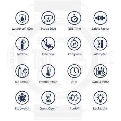 Diving Computer Watch Equipment Compass Altimeter waterproof