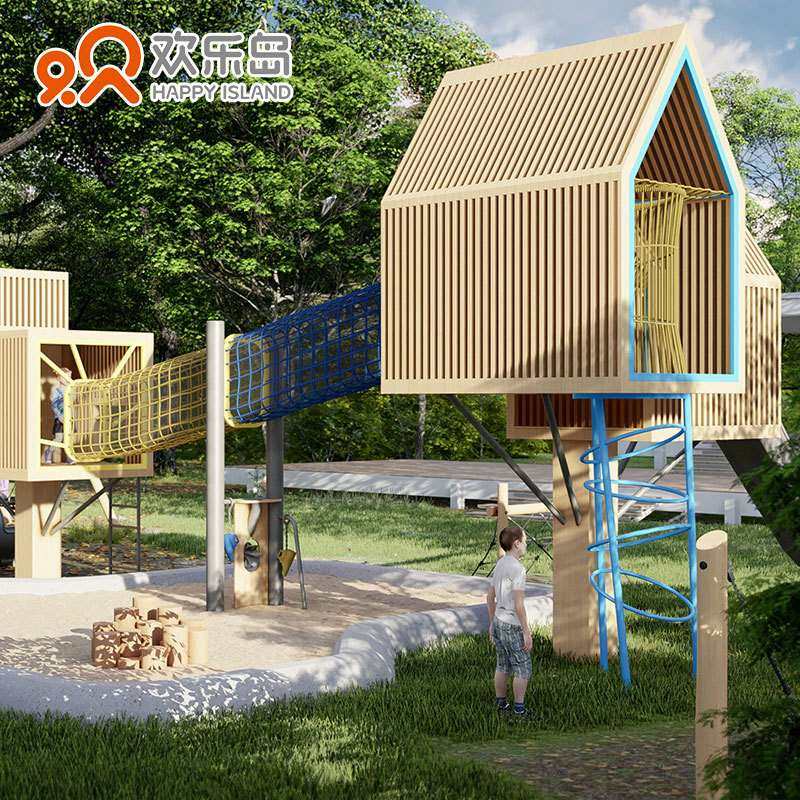 幼儿园小区木屋不锈钢滑梯大型非标无动力乐园游乐设备规划设计,玩具/童车/益智/积木/模型,大型组合式游乐设备,淘宝优惠券,粉丝福利购,淘宝优惠卷